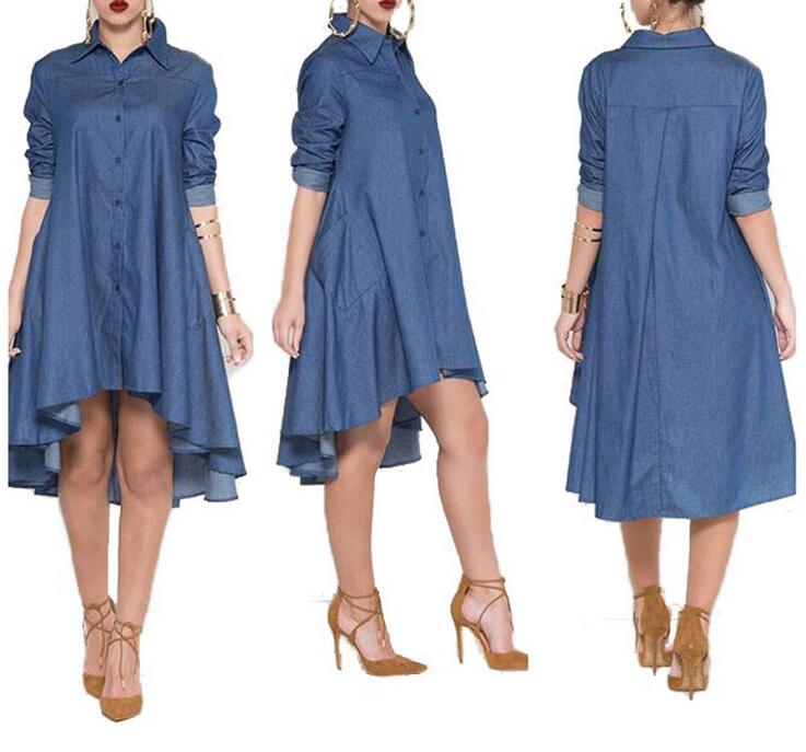 High quality Big fashion long - sleeved denim shirt loose loose women 's explosive section LX014