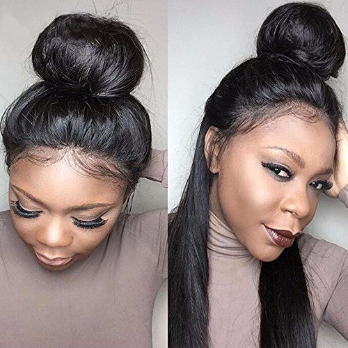 9A silky straight mink Brazilian Virgin 360 Lace Front Ponytail Wigs For Black Women Human Hair Wig 130%denstiy