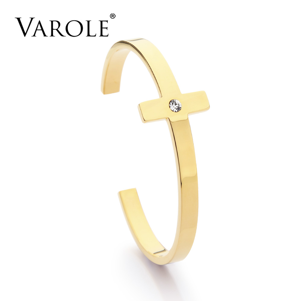 VAROLE Simple Style bangle stainless steel bracelets & bangles for woman with crystals Gold Color bracelet Pulseras Jewelry
VAROLE Simple Style bangle stainless steel bracelets & bangles for woman with crystals Gold Color bracelet Pulseras Jewelry
