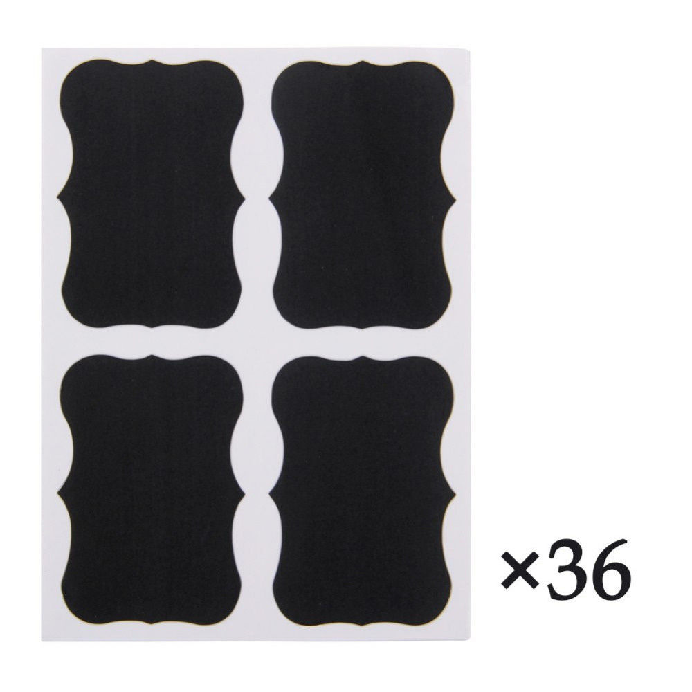 Wholesale- 36pcs/set Blackboard Sticker Craft Kitchen Jars Organizer Labels Chalkboard Chalk Board Sticker 5cm x 3.5cm Black Board