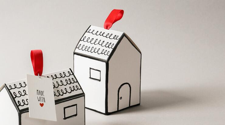 1000pcs Small House Paper Packing box nougat cookies candy box wedding gift Boxes gifts box Free DHL FEDEX Shipping