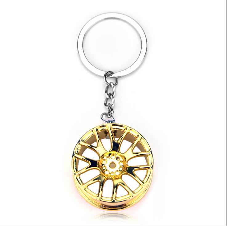 Brand new Car wheel key holder metal car hub gift novelty creative KR063 Keychains mix order 20 pieces a lot
