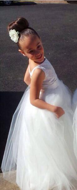 New Flower Girl Dresses V Back Ball Gown Communion Party Pageant Dress for Little Girls Kids/Children Dress for Wedding