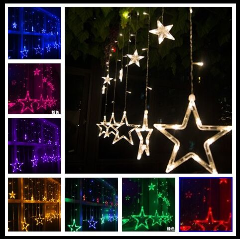 110V/220V Led Strings Flash Star Curtain Lights Lamp Christmas Wedding Bar Shop Outdoor/Indoor Waterproof Home Decorations Lights Lamp