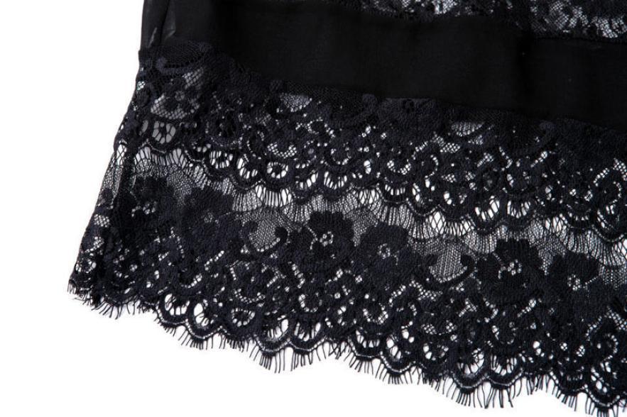 Wholesale- JECKSION Cardigan women coat,2016 Fashion Lace Splicing Hollow Out Chiffon Kimono Cardigan Tops Black Shipping #LYW