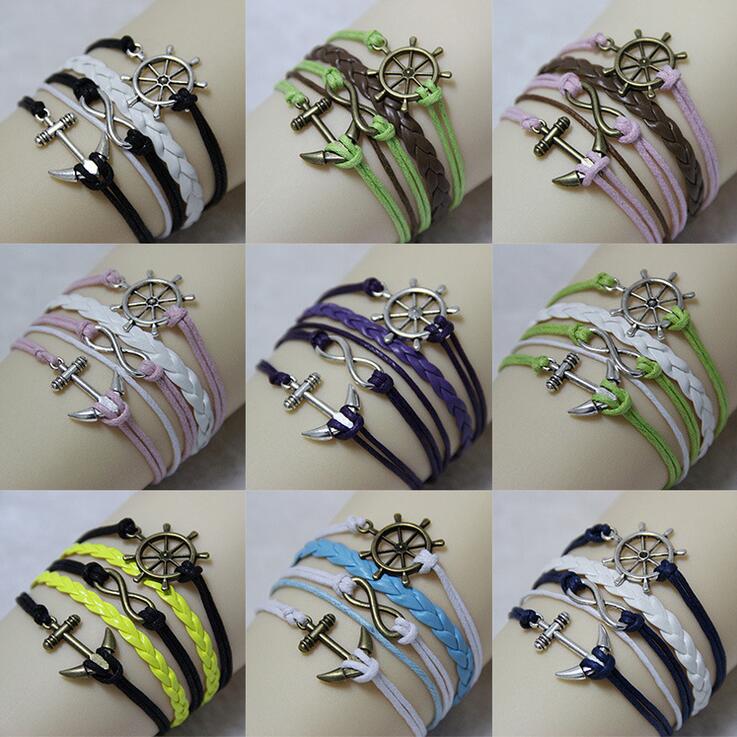 High quality Vintage Jewelery Boat Rudder 8 Word Hand Woven Bracelet FB148 mix order 20 pieces a lot Charm Bracelets
High quality Vintage Jewelery Boat Rudder 8 Word Hand Woven Bracelet FB148 mix order 20 pieces a lot Charm Bracelets