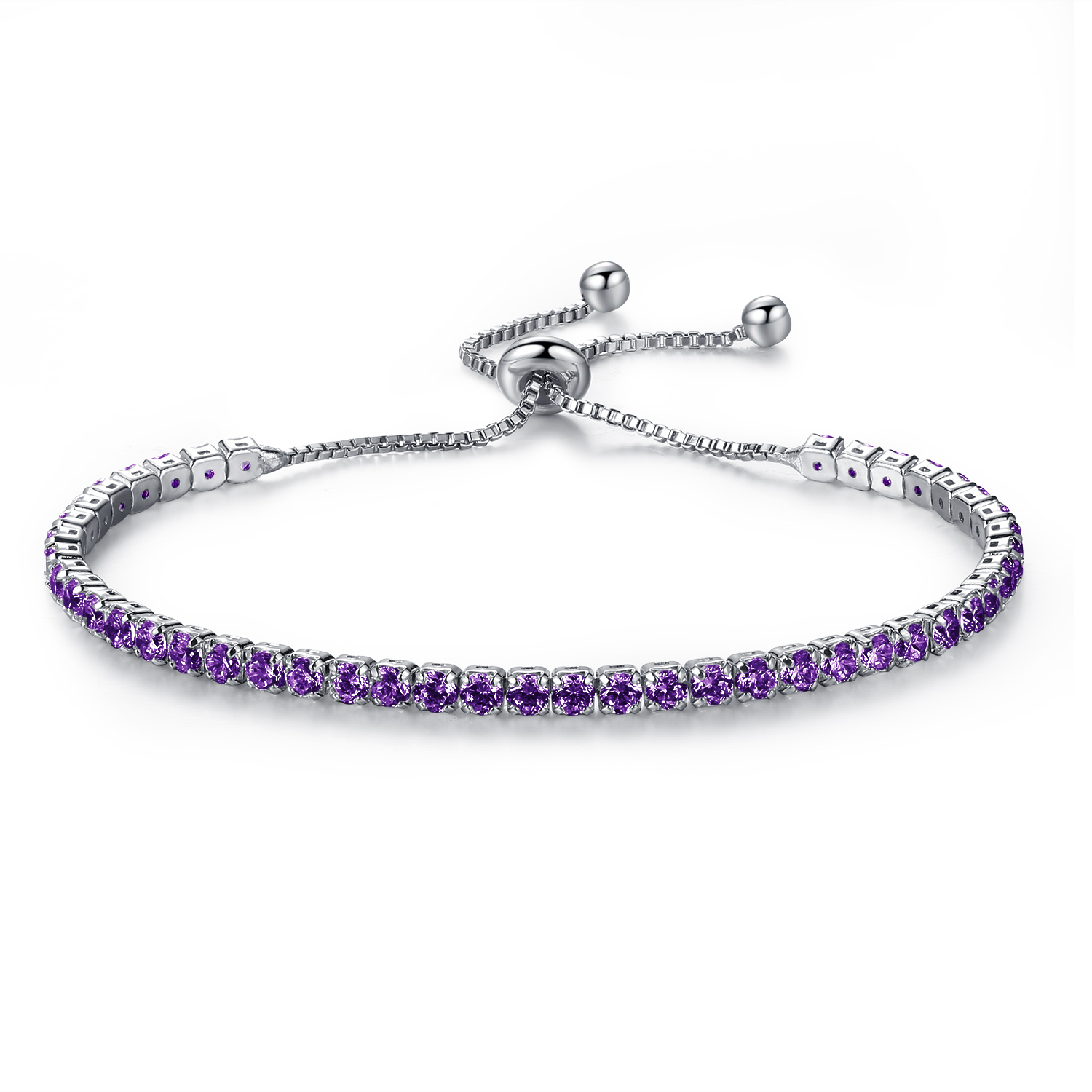 Elegant Platinum Plated Bezel Set Cubic Zirconia Tennis Adjustable Bracelet263d2393557
