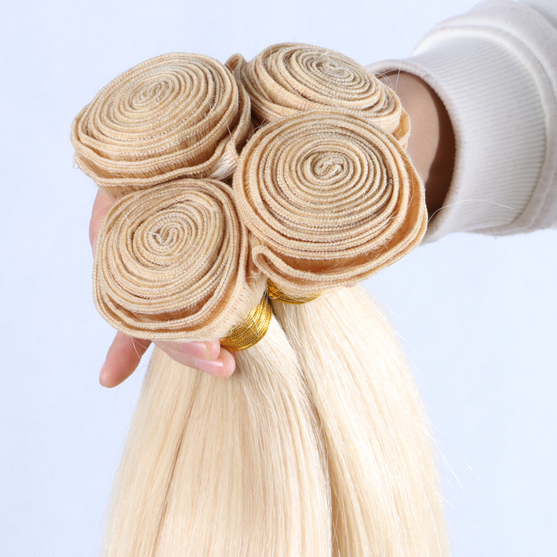 8A 613# Blonde 100% Brazilian Virgin Remy Hair High Quality Straight Human Hair Bundles Weft 100gram 8inch to 30inch