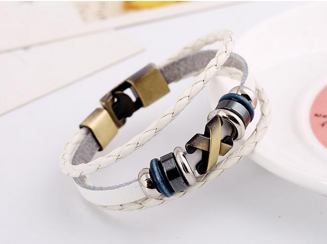 Punk bracelet jewelry factory direct cowhide bracelet retro leather necklace