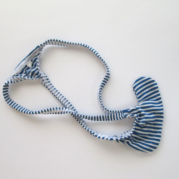 Mens Rocket Thong Bulge Low Rise string cotton poly spandex g495C narrow stripes poly cotton stripes