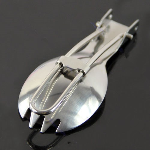 Wholesale- Hot Sell Stainless Steel Folding Picnic Traveling Camping Spork Spoon Fork Hot Sales 
Wholesale- Hot Sell Stainless Steel Folding Picnic Traveling Camping Spork Spoon Fork Hot Sales