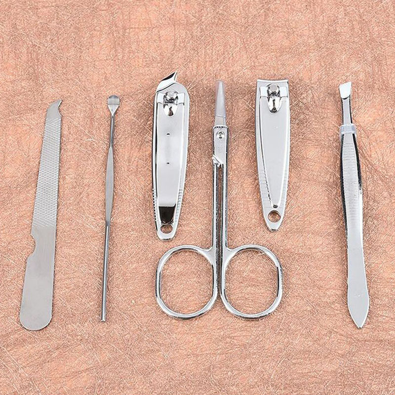 6 Pcs/set Nail Clipper Kit Nail Cutters Nail Tools Scissor Eyelash Tweezer Ear Pick Manicure Sets Gifts Free Shipping ZA3767