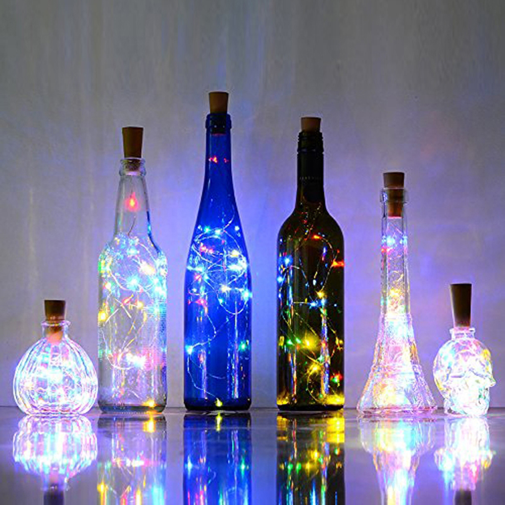 10 20 LED DIY Cork Light String Wine Bottle Stopper Copper Fairy Metal Strip Wire Outdoor Holiday Christmas Party Decoration