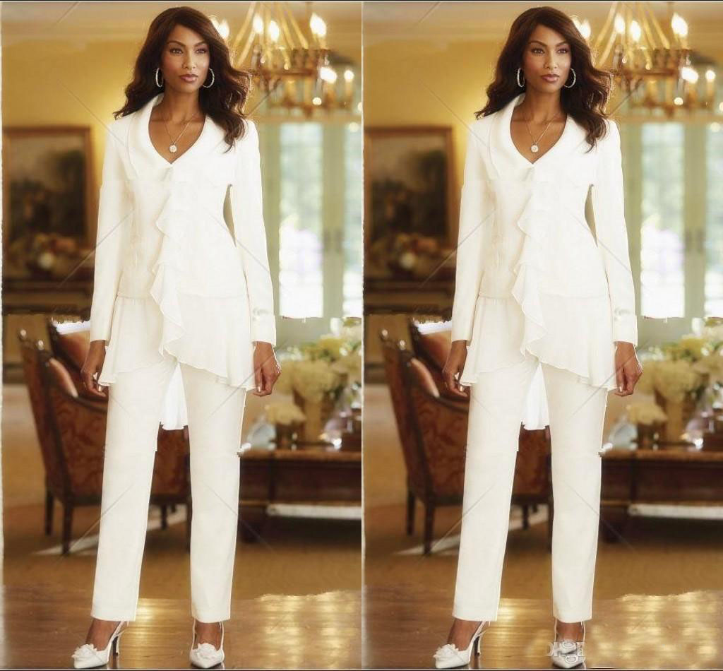 Elegant White Long Sleeves Mother of the Bride Pant Suits 2019 Chiffon Two Pieces Mother Formal Evening Gowns
Elegant White Long Sleeves Mother of the Bride Pant Suits 2019 Chiffon Two Pieces Mother Formal Evening Gowns