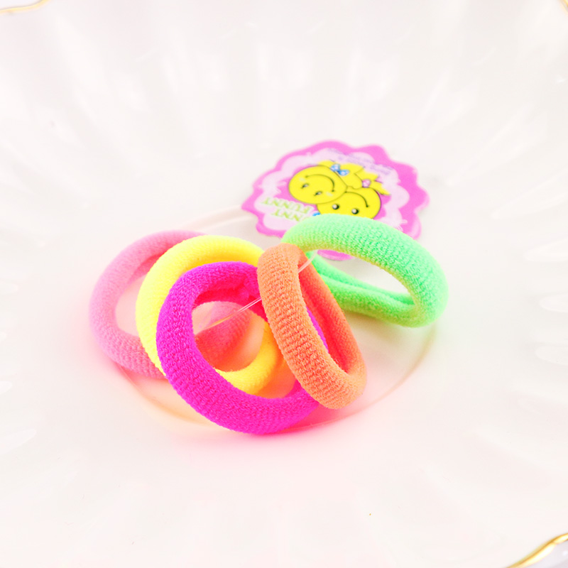 Wholesale- 5PCS/Lot New Kids Small Hair Ropes Candy Colors Elastic Hair Bands Rubber Bands Girls Ponytail Holder Hair Accessories Tie Gums