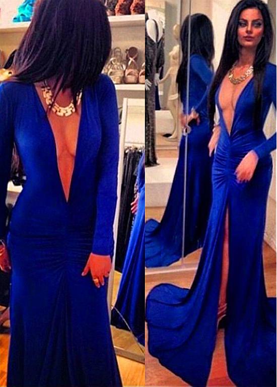 Spandex Deep V-neck Neckline Mermaid Evening Dresses Long Sleeves Royal Blue Sexy Prom Dress vestidos de festa curto, Daffodil
Spandex Deep V-neck Neckline Mermaid Evening Dresses Long Sleeves Royal Blue Sexy Prom Dress vestidos de festa curto, Daffodil