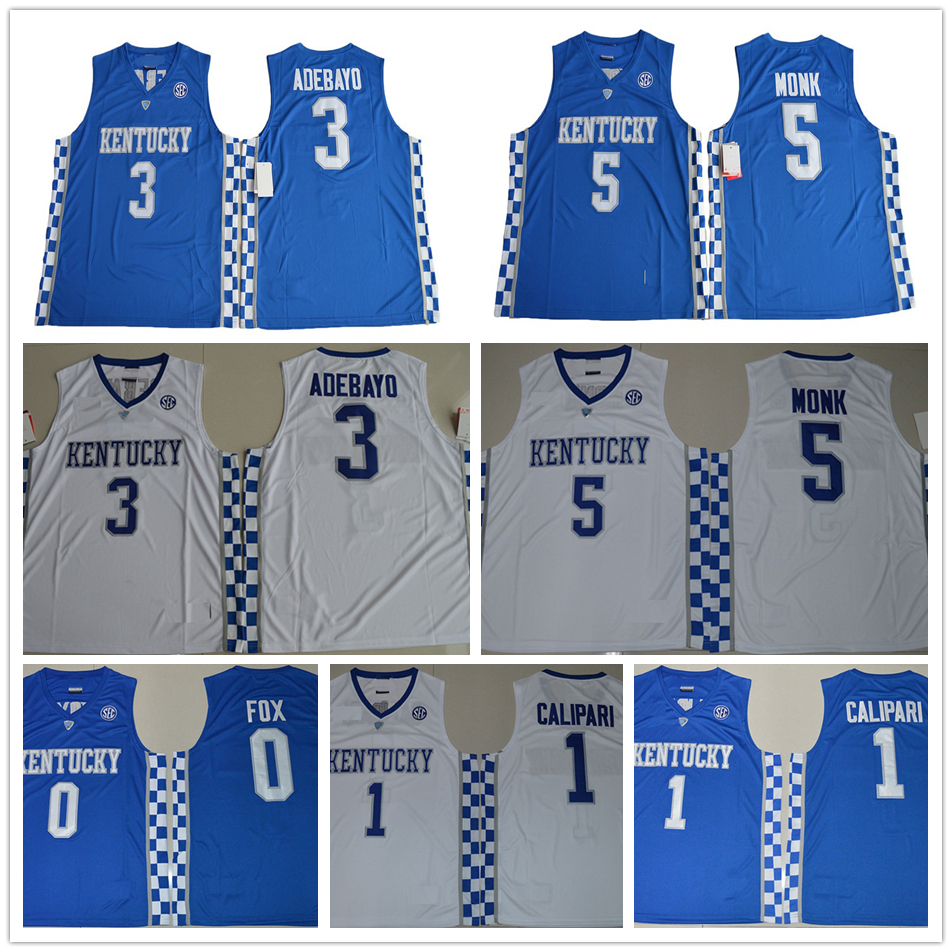 NCAA Kentucky Wildcats College Basketball Jerseys 5 Malik Monk 3 Edrice Adebayo 1 Coach John Calipari 0 DeAaron Fox University Jersey, Multi
NCAA Kentucky Wildcats College Basketball Jerseys 5 Malik Monk 3 Edrice Adebayo 1 Coach John Calipari 0 DeAaron Fox University Jersey, Multi