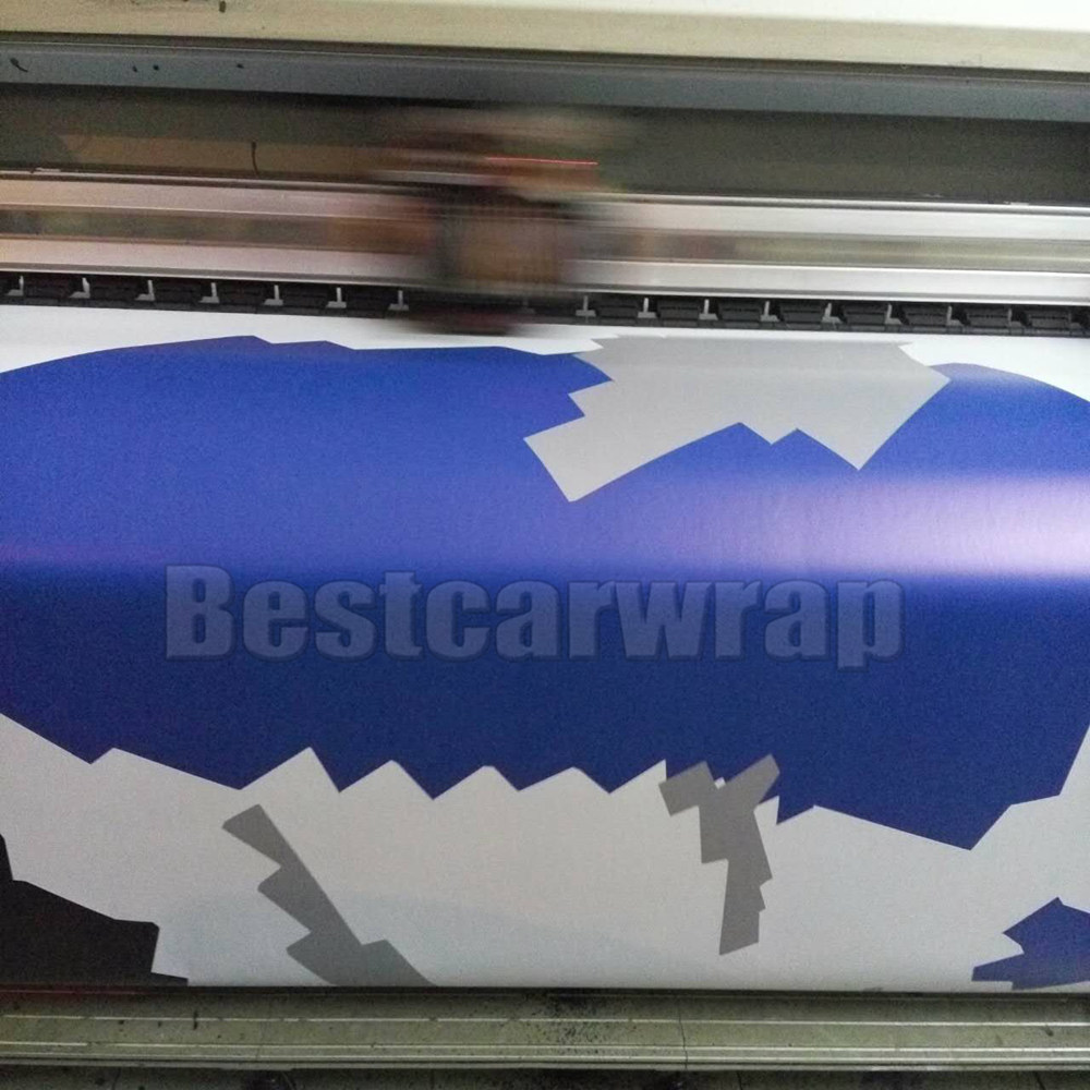 Large Blue white Pixel Camo Vinyl Car Wrap With air bubble Free Ubran Camouflage Graphics Car Sticker Film size 1.52x10m/20m/30m