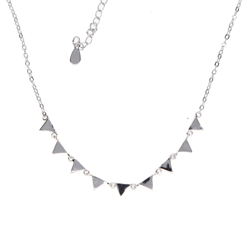 wholesale gold plated jewelry triangle charm 415cm simple delicate chain women geometric fashion necklace