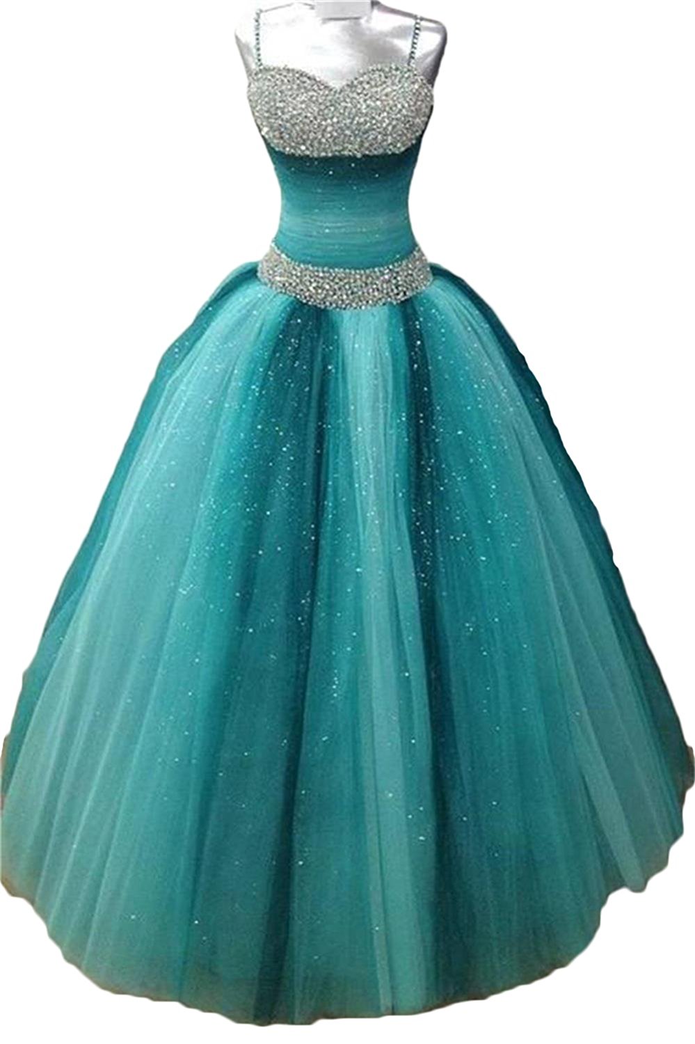 2017 New Sexy Crystals Ball Gown Long Ball Gown Quinceanera Dresses with Appliques Tulle Lace Up Plus Size Sweet 16 Dress QC502