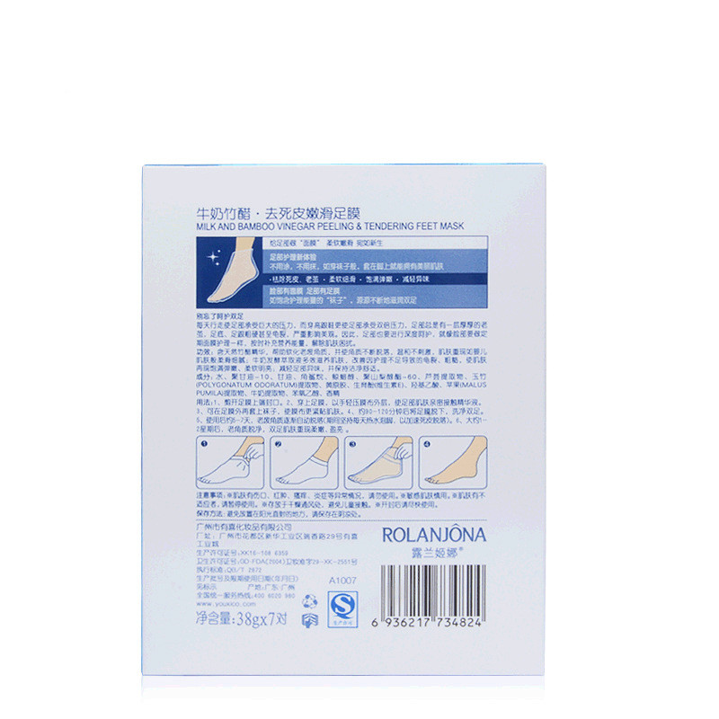 168pcs Rolanjona Milk Bamboo Vinegar Feet Mask Peeling Exfoliating Dead Skin Remove Professional Feet sox Mask Foot Care