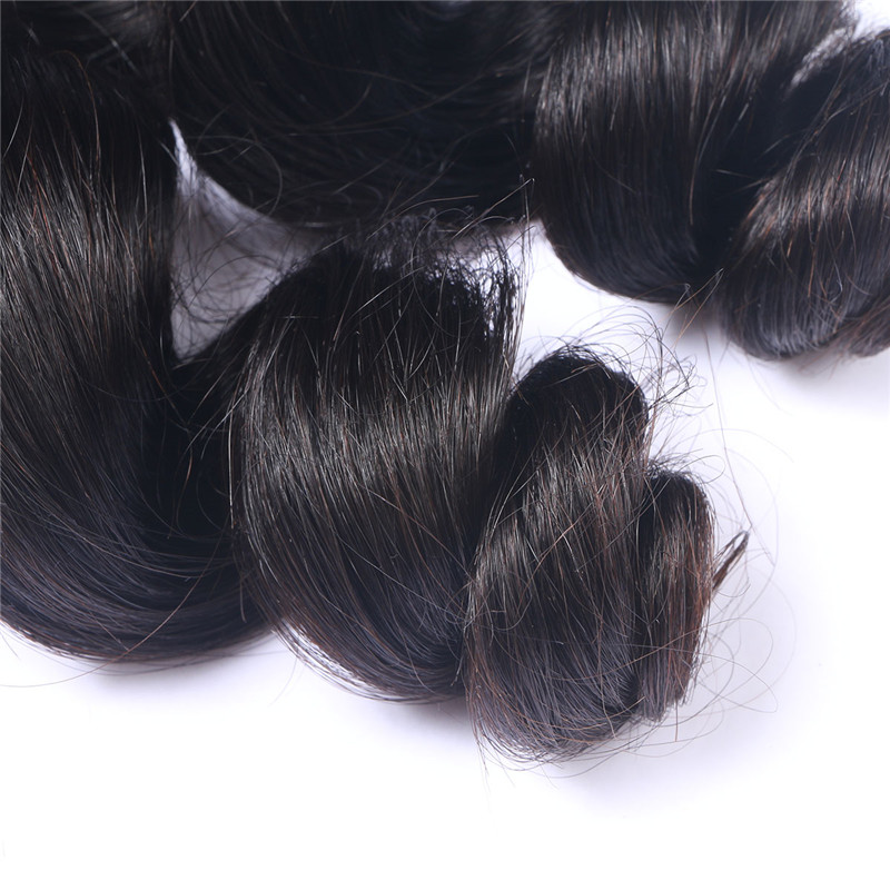 Loose Wave Brazilian Virgin Hair Lace Frontal With 3 Human Hair Bundles 13X4 Ear To Ear Lace Frontal Human Hair Weaves Closure