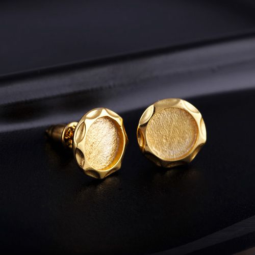 925 Sterling Silver Semi Mount Stud Earrings for Women Setting Party Trendy Fine Jewelry