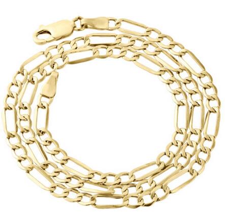 Mens Real 10K Yellow Gold Figaro Chain 4mm Necklace High Polished 16-30 Inches, Silver
Mens Real 10K Yellow Gold Figaro Chain 4mm Necklace High Polished 16-30 Inches, Silver