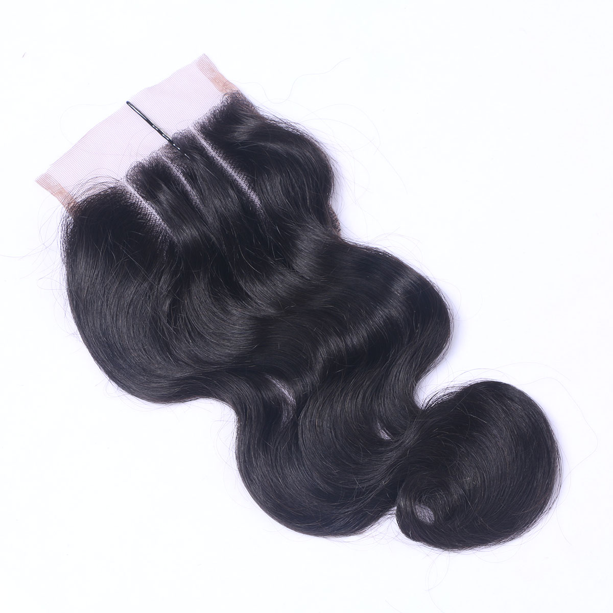 Brazilian Virgin Human Hair Weave Closure Body Wave Natural Black 4x4 Lace Closure Piece Three Middle Free Part