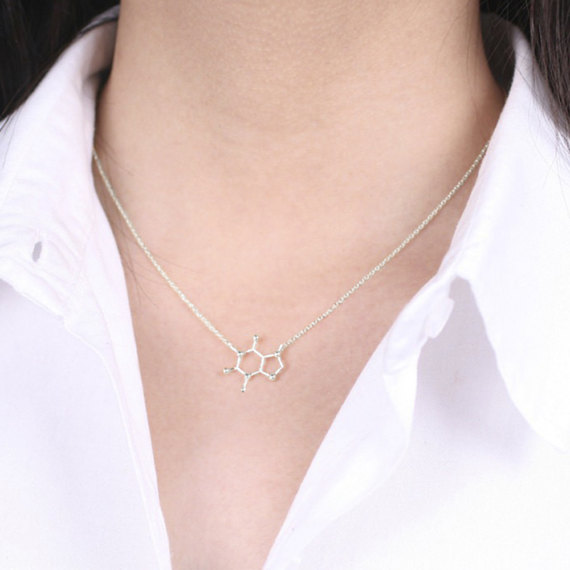 10PCS Simple Molecule Necklace Molecular Structure Necklaces Hormone Element Necklace Science Element Dopamine Clavicle Necklace