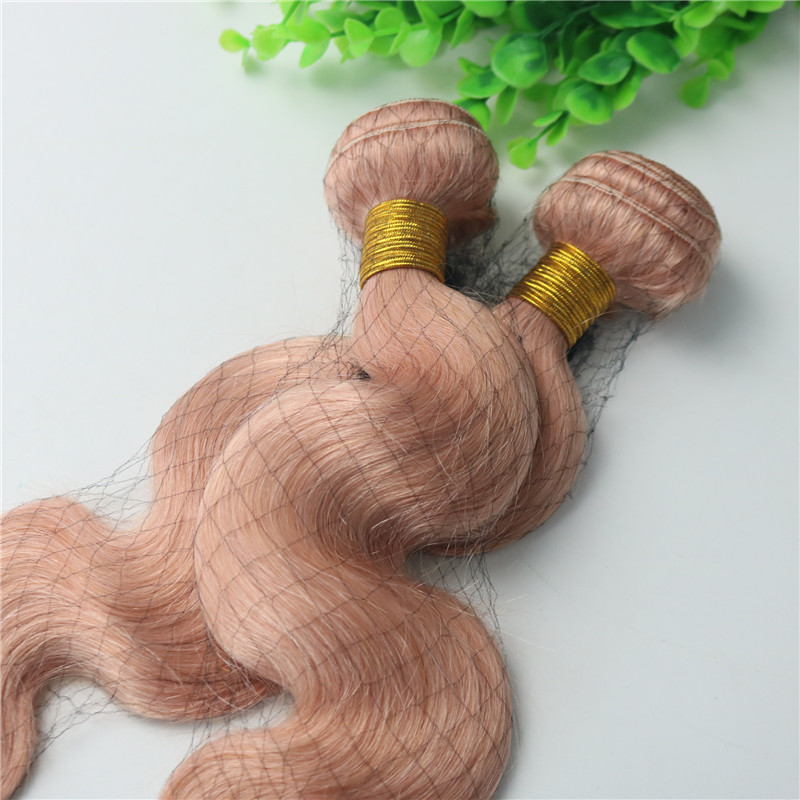Hot Pink Colorful Human Hair Bundles Rose Gold Brazilian Body Wave Remy Pink Hair Bundles For Summer Wholesale