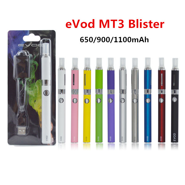 

Electronic Cigarette eVod MT3 Blister Kit with 650/900/1100mAh eVod Battery 2.4ml MT3 Tank Atomizer eGo CE4 Starter Kits Vapor Pen, Multi