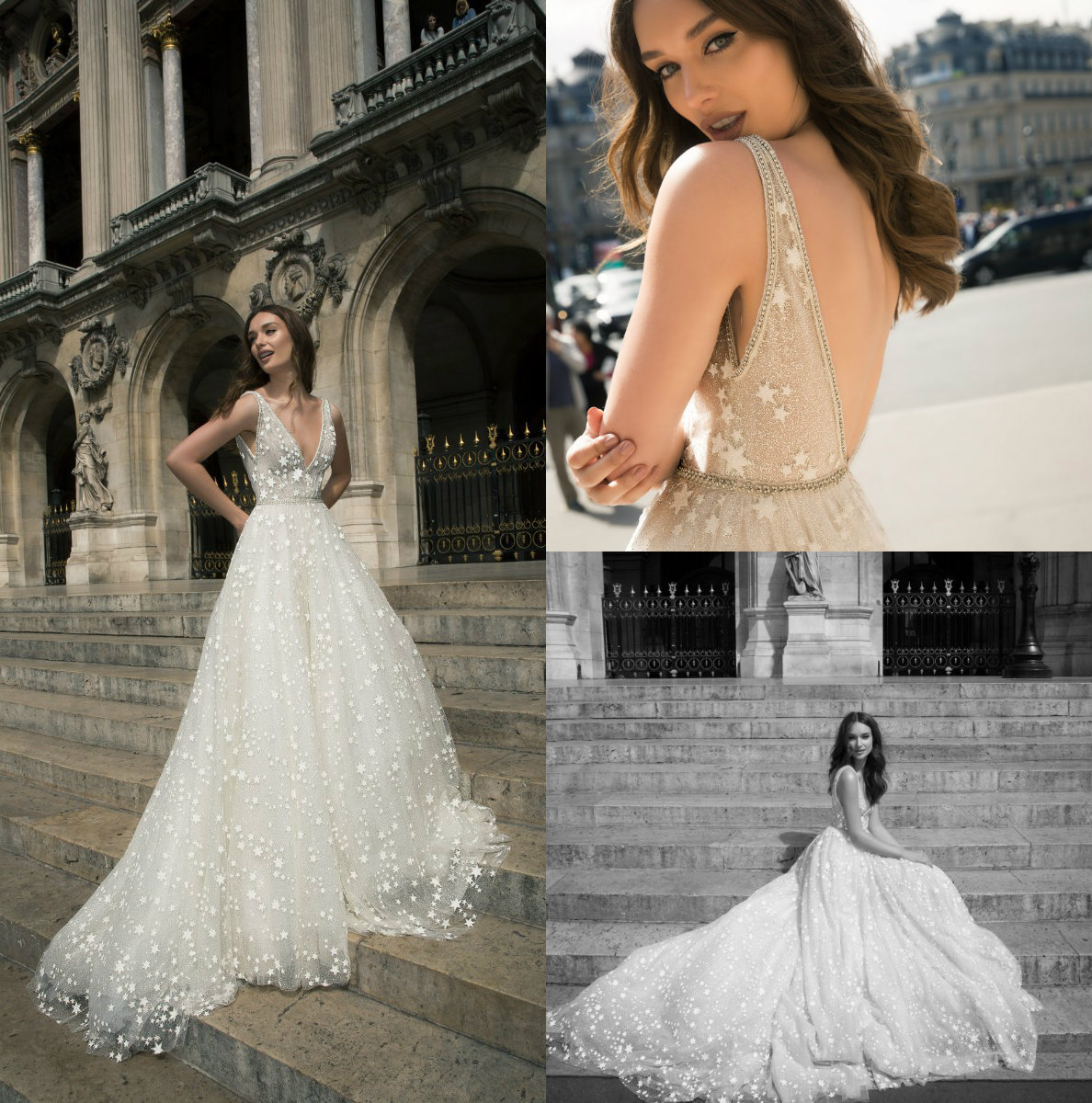 Elegant Beach Wedding Dresses V Neck Backless Bridal Gowns With Stars Sweep Train A Line Crystal robes de mariée Custom Made, Ivory
Elegant Beach Wedding Dresses V Neck Backless Bridal Gowns With Stars Sweep Train A Line Crystal robes de mariée Custom Made, Ivory