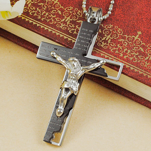 Wholesale-Classical Catholic Church Stainless Steel Jesus Cross Necklace Religion Crucifix Pendant Jewelry For Men&Women Black/Gold/Silver
Wholesale-Classical Catholic Church Stainless Steel Jesus Cross Necklace Religion Crucifix Pendant Jewelry For Men&Women Black/Gold/Silver