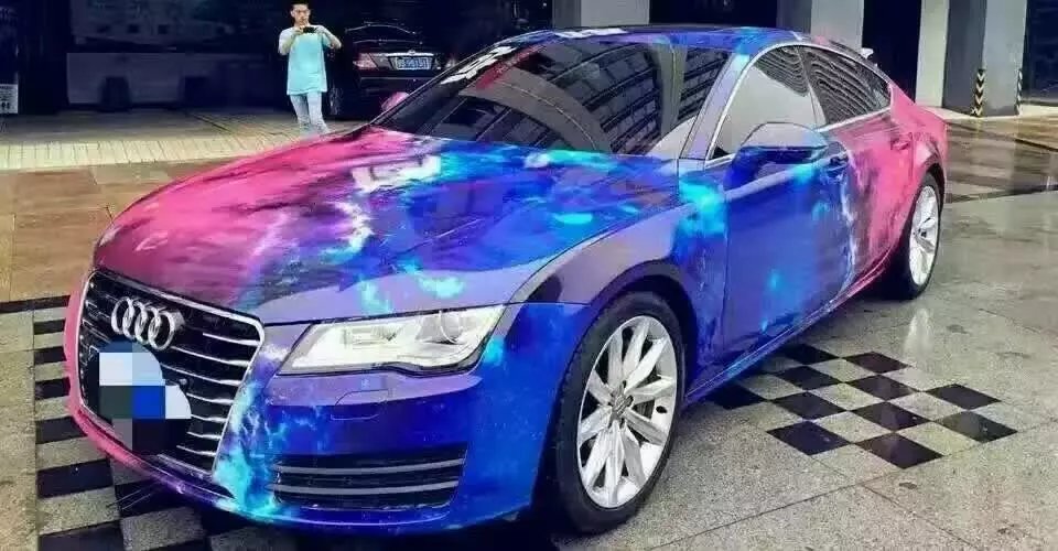 New Galaxy Printed Vinyl Car Wrap Film With Air Free wrap Stickerbomb Car Styling Union graphics Size 1.52x10M 15M 30M