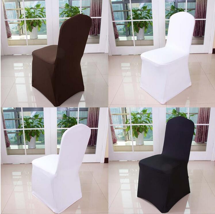 Wolesale chair cover wedding wedding pure color with thick white elastic high-end banquet chair cover free shipping WA0101