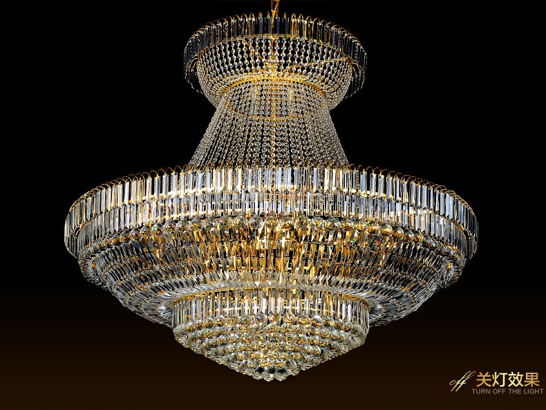 Modern Crystal Chandeliers Lighting Fixture American Big Gold Crystal Chandelier LED Lamp European Luxurious Droplight Home Indoor Hotel Club Light D1