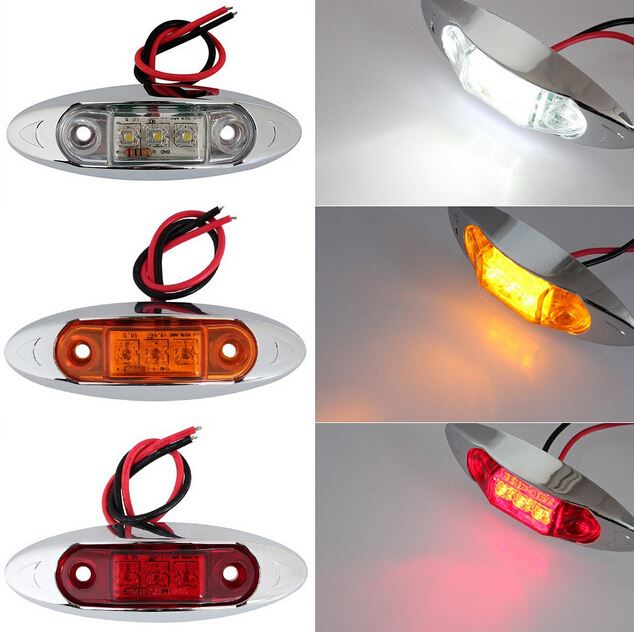10x 12v 24v white LED Side Marker Light Clearance Lamp 10-30v Car Truck lightsTrailer lamp Tractor Rear lights external Lights