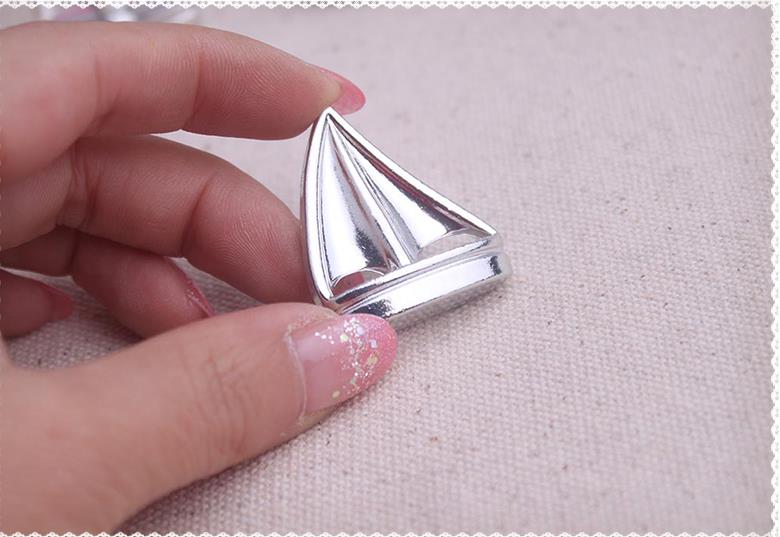 Silver Sailboat Place Card Holders with matching card For Beach Wedding and Party decorations