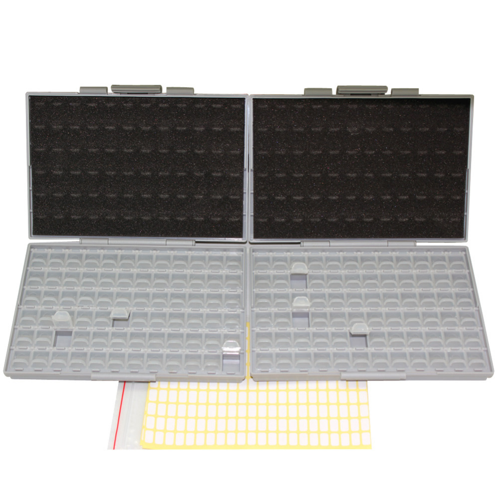 Wholesale- AideTek 2 Empty BOX-ALL-72 Enclosures Boxes 4 SMD SMT Resistor Capacitor Organizer 0603