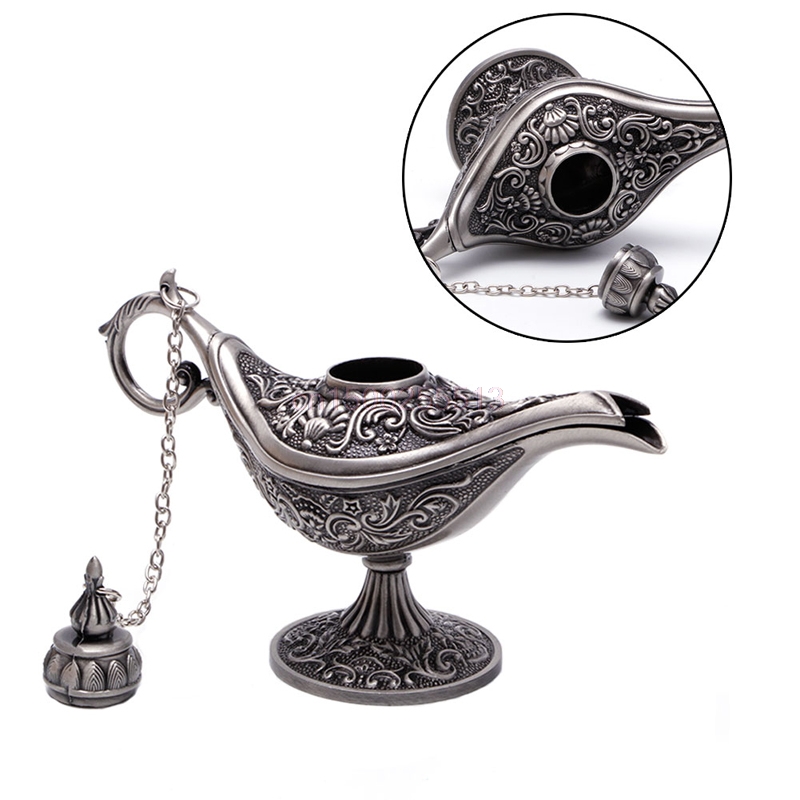1PC Hollow Carved Aladdin Genie Oil Lamp Zinc Alloy Metal Novelty light Vintage Pot Arabian Light Fashion
1PC Hollow Carved Aladdin Genie Oil Lamp Zinc Alloy Metal Novelty light Vintage Pot Arabian Light Fashion