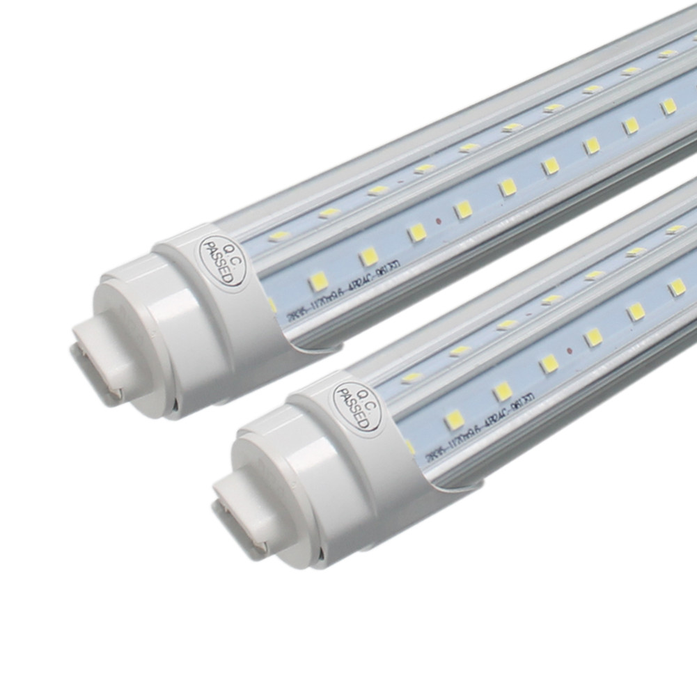 R17D Led Tubes Light 4ft 5ft 6ft 8ft Cooler Door V-Shaped double row 270 Angle T8 Leds Light Tube AC 110-277V UL cUL f96t12 t10 Ho replacement remove 