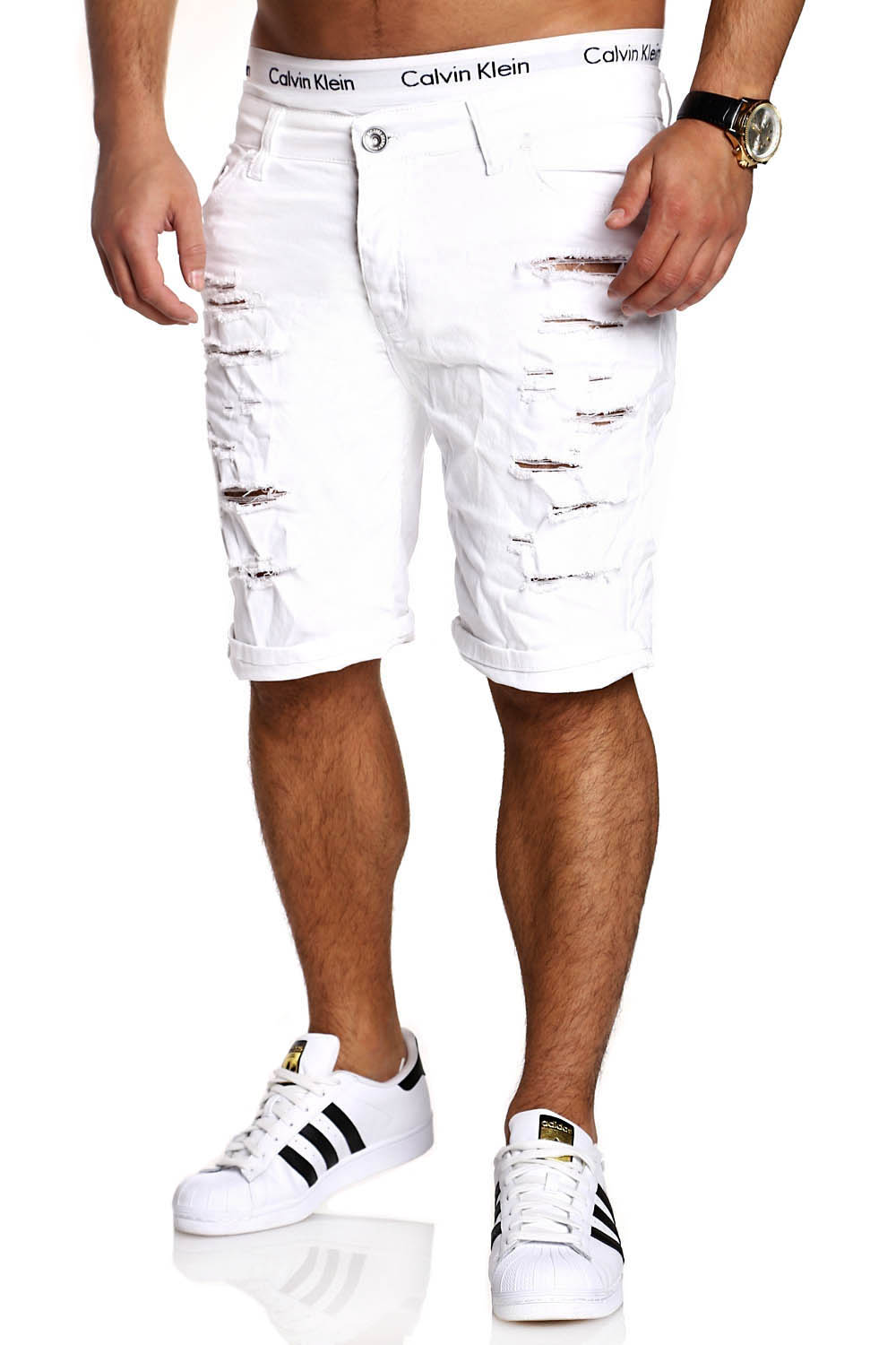 Wholesale- Black Ripped Jeans Men 2017 Brand Short Biker Denim Jeans Summer Casual Slim Fit Water Washed Cotton Straight Men Short Jeans