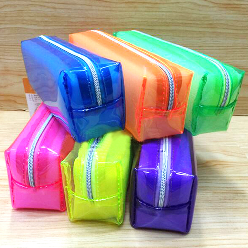 Wholesale Plastic Transparent Pencil Bag Pen case School Stationery Kids Gift Prize Office Home Supplies Bag School Office Supplies