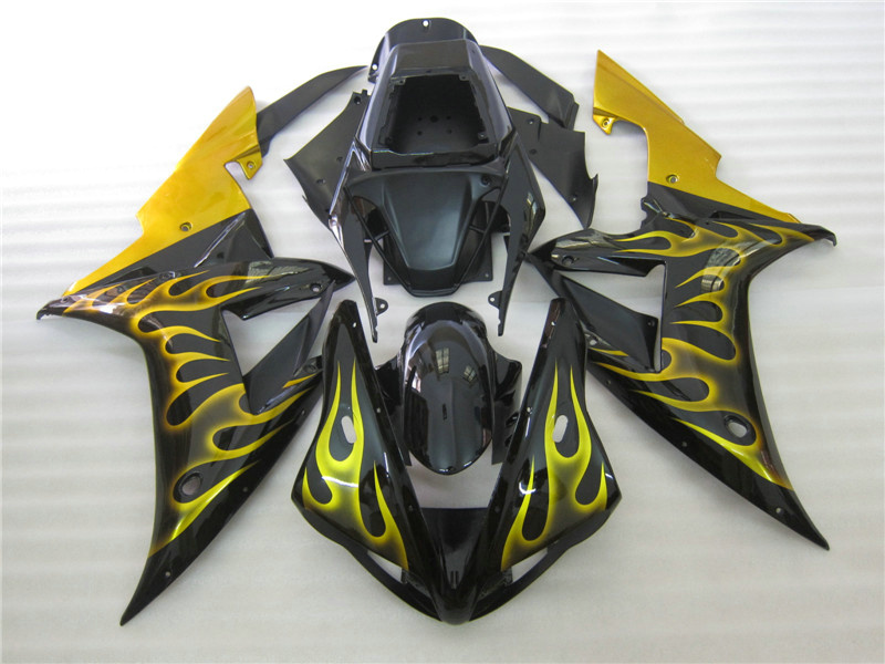 Injection molded bodywork fairing kit for Yamaha YZF R1 2002 2003 gold flames black fairings set YZF R1 02 03 OT47, Same as picture
Injection molded bodywork fairing kit for Yamaha YZF R1 2002 2003 gold flames black fairings set YZF R1 02 03 OT47, Same as picture