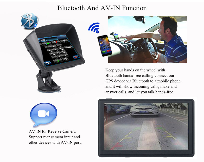 XINMY Advanced 7'' Trucking GPS Unit w/Bluetooth Connectivity, RAM256MB + 8GB Map Data Included