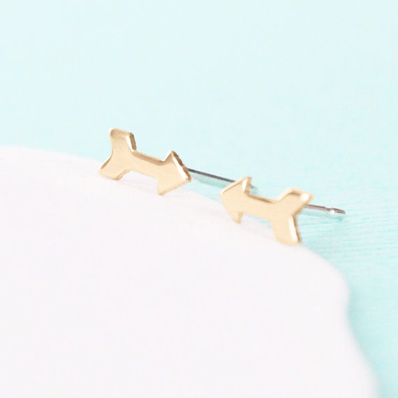 10Pair Tiny Horizontal Arrow Earring Simple Geometric Triangle Chevron Earring Small Cupid Arrow Stud Earrings