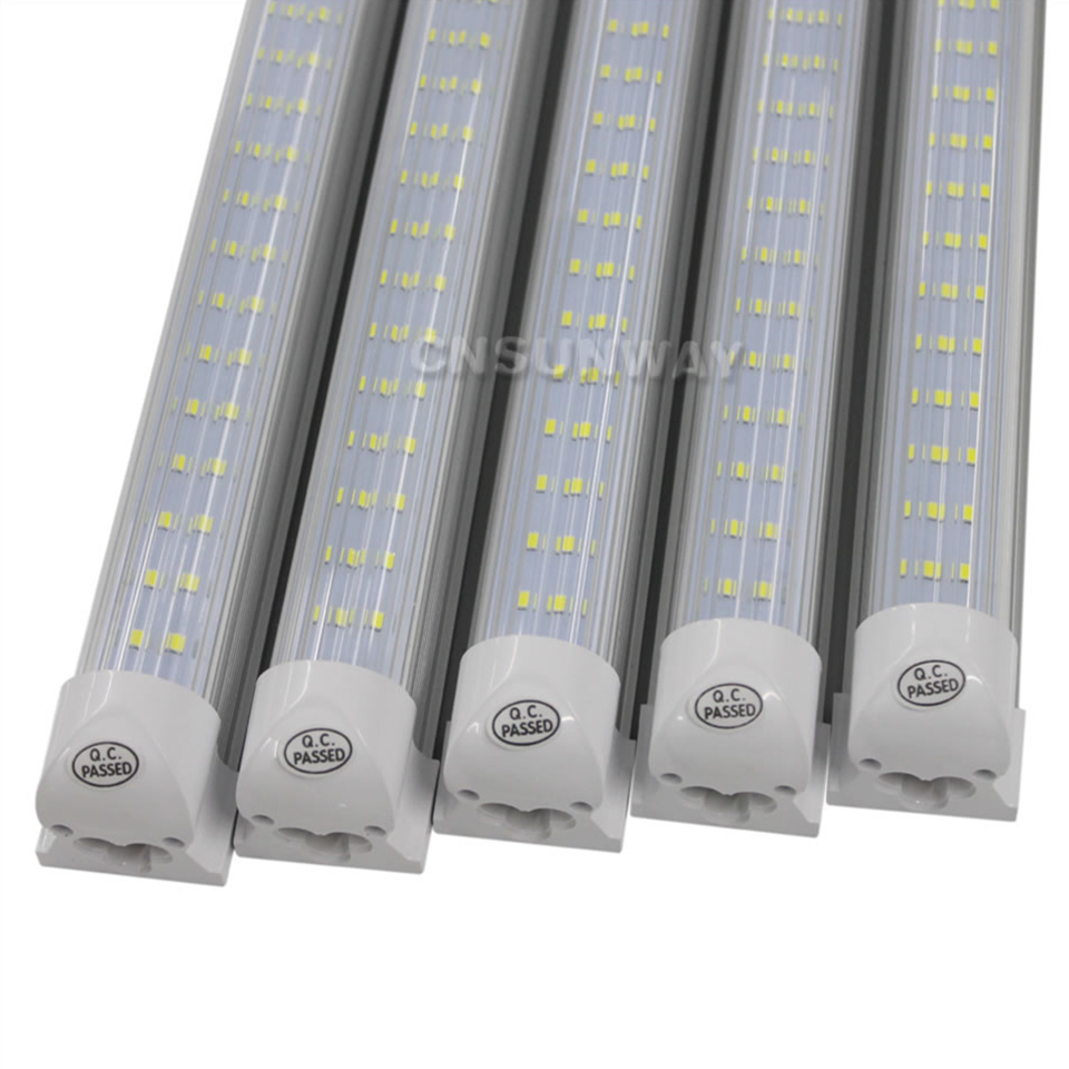 4FT 8FT 28W/72W Integrated Double Row LED T8 Tube light 7200LM SMD2835 1.2m 2.4m led fluorescent lighting fixture