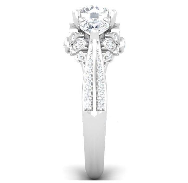 Wholesale Women Fashion Jewelry 925 Sterling Silver Three Stone Princess Cut White Topaz CZ Diamond Gemstones Engagement Band Ring Size 4-10