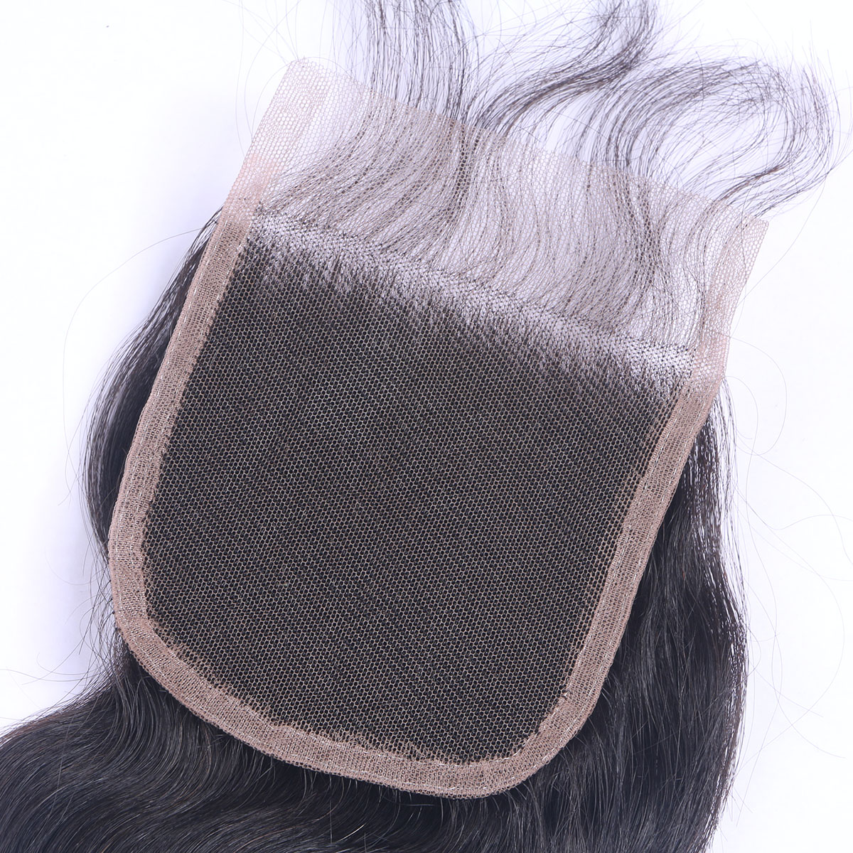 Brazilian Virgin Human Hair Weave Closure Body Wave Natural Black 4x4 Lace Closure Piece Three Middle Free Part